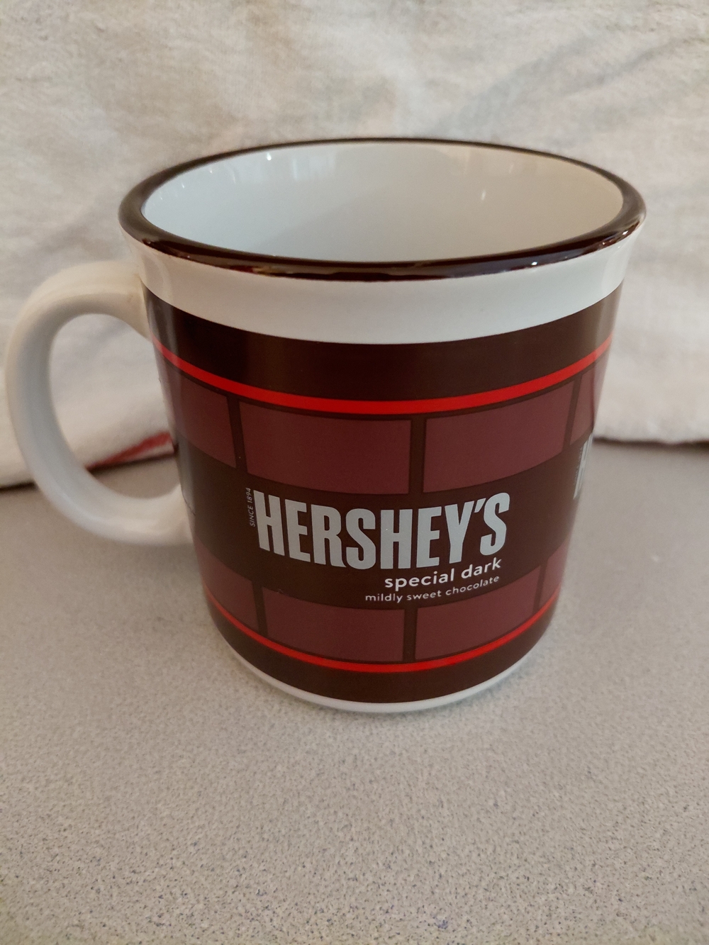 Hersey's Special Dark Ceramic Coffee Mug - Brown/Red/White - Only One Left!